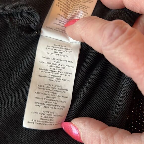 Michael Kors Womans Dress Sz 0X Bwown Gold VNeck Long Sleeve Ruffle Midi Stretch - Picture 9 of 11